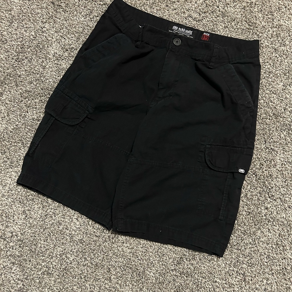 Ecko Unlimited Black Cargo Shorts for Men